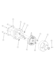 Brake Motor Mount And Hub Diagram and Parts List for M54-KW 53CB5DBW750-23HP-OHV Cub Cadet Lawn Tractor